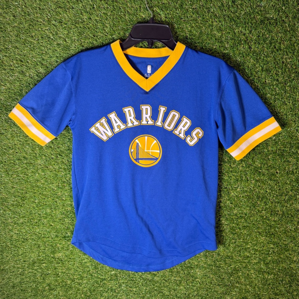 Kids Golden State Warriors Royal Blue‎ Yellow NBA Jersey Shirt Size L 12-14